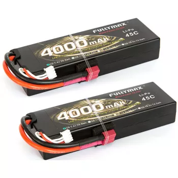 Аккумулятор Fullymax 7.4V 4000mAh Li-Po 2S1P 45C, T-plug HardCase (2 шт.) фото 1