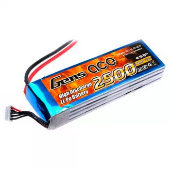 Аккумулятор Gens Ace Li-Po 14.8V 2500 mAh 4S1P 25C Soft Case фото 1
