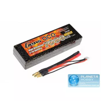 Аккумулятор Gens Ace Li-Po 7.4V 7000 mAh 2S2P 50C T-Plug Hard Case фото 1