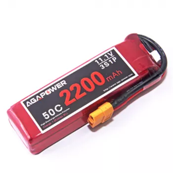 Аккумулятор AGA POWER Li-Po 2200mAh 11.1V 3S 50C Softcase T-Plug фото 1