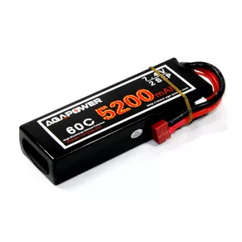 Аккумулятор AGA POWER Li-Po 5200mAh 7.4V 2S1P 60C Hardcase 25x47x138мм T-Plug фото 1