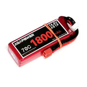 Аккумулятор AGA POWER Li-Po 1800mAh 14.8V 4S 70C Softcase T-Plug фото 1