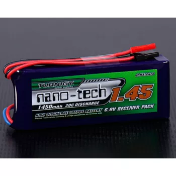 Аккумулятор Turnigy 6.6V 1450mAh 2S1P 20~40C LiFePo4, nano-tech, для приемника фото 1