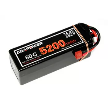 Аккумулятор AGA POWER Li-Po 5200mAh 14.8V 4S1P 60C Hardcase 48x47x138мм T-Plug фото 1