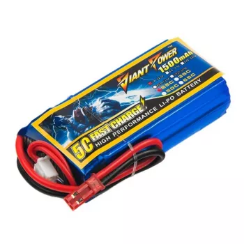 Аккумулятор Dinogy Giant Power Li-Po 1500mAh 7.4V 2S 25C JST фото 1