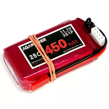 Аккумулятор Li-Po Aga Power Softcase JST 11,1V 3S (450 mAh 25C) (AGA25-450-3S-S) фото 1