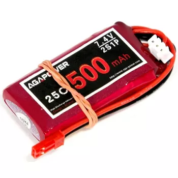 Аккумулятор Li-Po Aga Power Softcase 7,4V 2S JST (500 mAh 25C) (AGA25-500-2S-S) фото 1