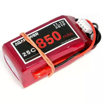 Аккумулятор Li-Po Aga Power Softcase JST 11,1V 3S (850 mAh 25C) (AGA25-850-3S-S1) фото 1