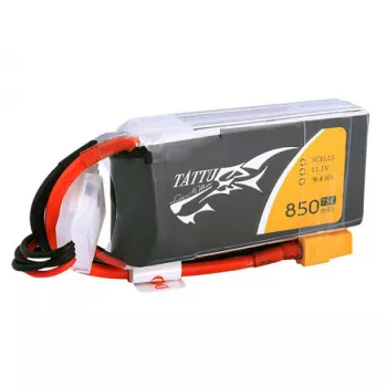 Аккумулятор Tattu LiPO 11,1 B 850 мАч 3S 75C (TA-75C-850-3S1P-XT30) фото 2