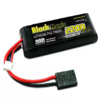 Аккумулятор Black Magic 7,4В(2S) 2200mAh Traxxas plug LiPo 30C Soft Case фото 1