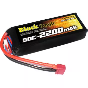 Аккумулятор Black Magic 11,1В(3S) 2200mAh Deans plug LiPo 25C Soft Case фото 1