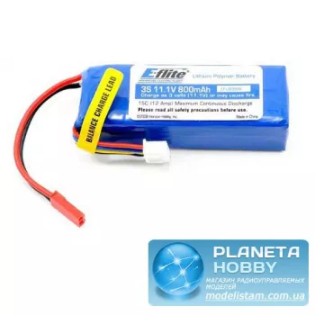 Аккумулятор E-Flite 3S LiPo 800mAh 11.1V 15C (EFLB0996) фото 1