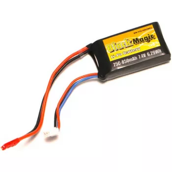 Аккумулятор Black Magic 7,4В(2S) 850mAh JST-BEC plug LiPo 25C Soft Case (for WLToys V262, V333, V333C, Syma X6) фото 1
