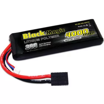 Аккумулятор Black Magic 7,4В(2S) 4000mAh Traxxas plug LiPo 30C Soft Case for TRAXXAS фото 1