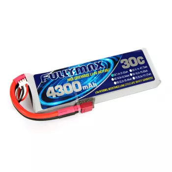 Аккумулятор Fullymax 7.4V 4300mAh Li-Po 2S 30C T-plug фото 1