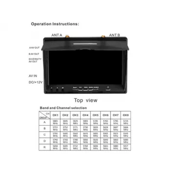 Монитор FPV 7" LCD5802D с DVR и 40ch приемником 5.8ГГц фото 4