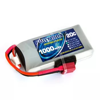 Аккумулятор Fullymax 11.1V 1000mAh Li-Po 3S 20C T-plug фото 1