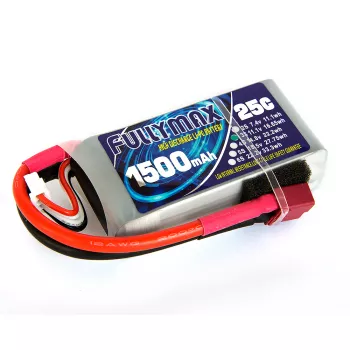 Аккумулятор Fullymax 11.1V 1500mAh Li-Po 3S 25C T-plug фото 1