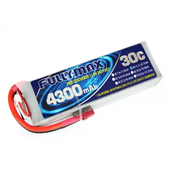 Аккумулятор Fullymax 11.1V 4300mAh Li-Po 3S 30C T-plug фото 1