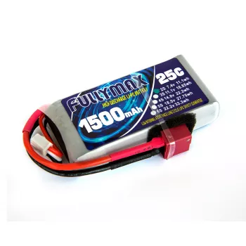 Аккумулятор Fullymax 7.4V 1500mAh Li-Po 2S 25C T-plug фото 1