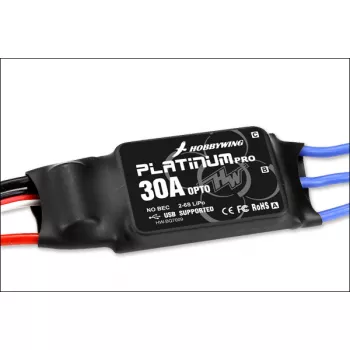 Бесколлекторный регулятор хода HobbyWing PLATINUM 30A OPTO для авиамоделей фото 1