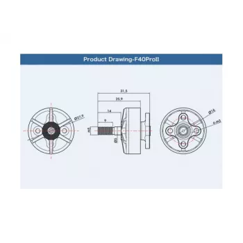Мотор T-Motor F40 PRO II 2306 2400KV для мультикоптеров (серый) фото 3