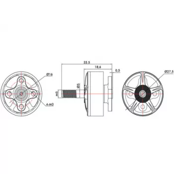 Мотор T-Motor F60 PRO III 2207.5 2700KV 3-4S для мультикоптеров фото 3