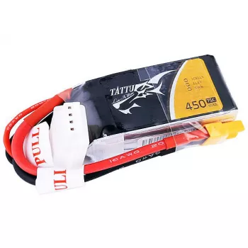 Аккумулятор Tattu LiPO 7,4 B 450 мАч 2S 75C (TA-75C-450-2S1P-XT30) фото 1