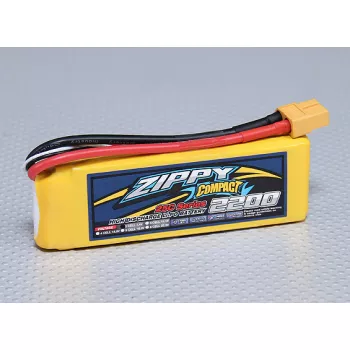 Аккумулятор 7.4V 2200mAh 2S 25C Li-po Compact (ZIPPY, ZC.2200.2S.25) фото 1